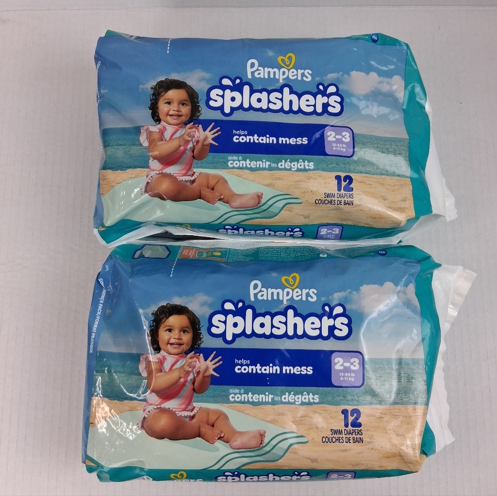 Pampers Splashers Swim Diapers 12ct Lot Of 2